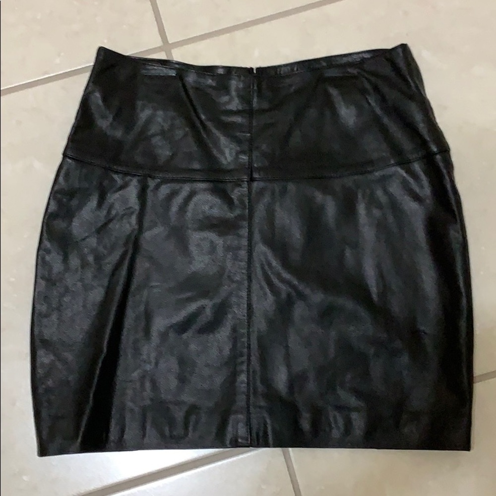 Wilson’s black leather skirt